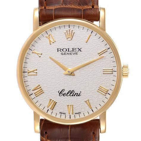 rolex cellini classic mens 18k yellow gold watch 5115|Rolex Cellini Classic Yellow Gold Silver Dial Mens Watch 5115.